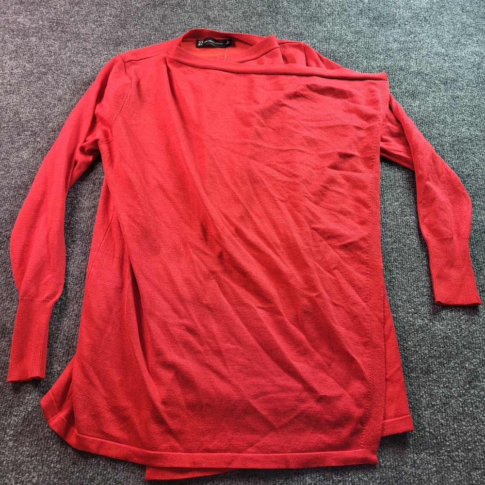 NY and Company Women Red Cardigan Sweater Wrap Style Size Small